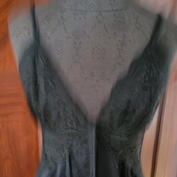 Cacique Black Lace Trim Satin Slip Dress Size M Lingerie Nightwear - Picture 5 of 6